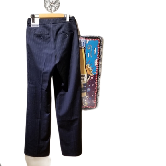 TRISTAN Navy Blue Pinstripe Trousers (Size 1) - Picture 9 of 14